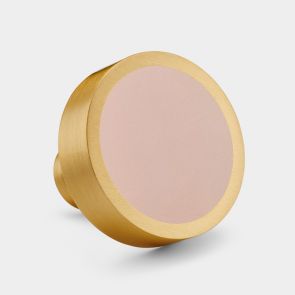Brass Door Knob - Gold - Pink Leather