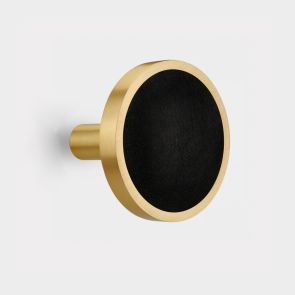 Brass Curtain Tie Backs - Gold - Leather