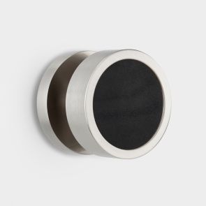 Mortice Door Knobs - Silver - Black Leather