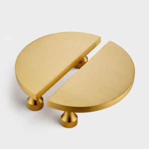 Small Brass Half Moon Handles - Gold
