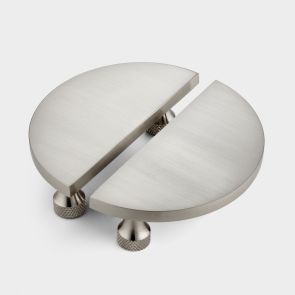 Small Brass Half Moon Handles - Silver