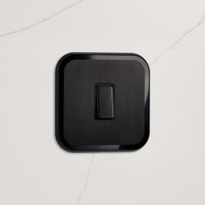 1G Two Way Rocker Switch (20A) Black / Black Gloss
