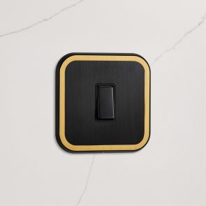 1G Two Way Rocker Switch (20A) Black / Gold