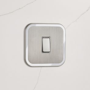 1G Two Way Rocker Switch (20A) Silver / White Gloss