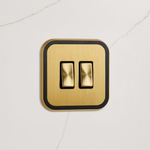 2G Two Way Rocker Switch (20A) Gold / Black