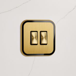 2G Two Way Rocker Switch (20A) Gold / Black Gloss