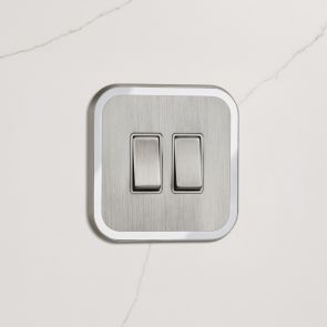 2G Two Way Rocker Switch (20A) Silver / White Gloss
