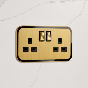 2G UK Socket (13A) Gold / Black Gloss