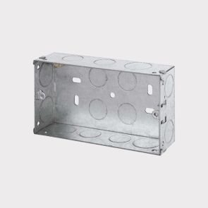 2-Gang 35mm Galvanised Steel Mounting Box