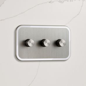 3G Two Way Dimmer Switch (150W) Silver / White Gloss