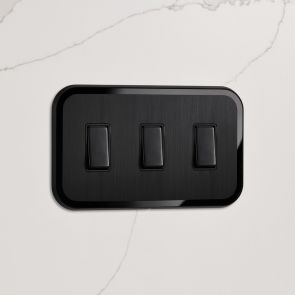 3G Two Way Rocker Switch (20A) Black / Black Gloss