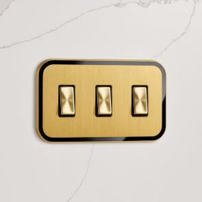 3G Two Way Rocker Switch (20A) Gold / Black Gloss