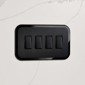 4G Two Way Rocker Switch (20A) Black / Black Gloss