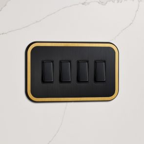 4G Two Way Rocker Switch (20A) Black / Gold