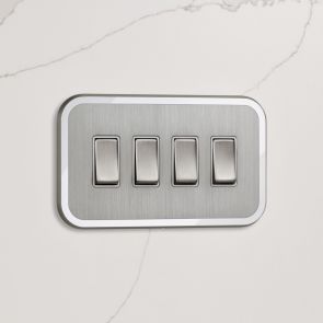 4G Two Way Rocker Switch (20A) Silver / White Gloss