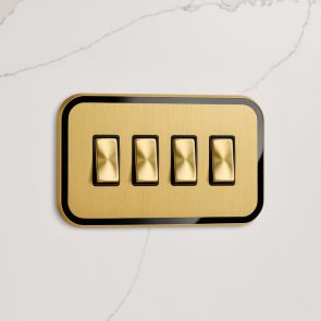4G Two Way Rocker Switch (20A) Gold / Black Gloss