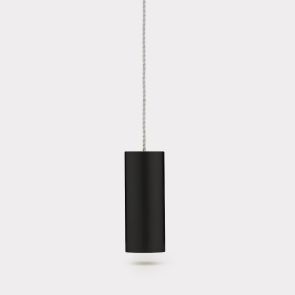 Brass Light Pull - Black - Cylinder