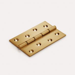 Brass Butt Hinge - Double Bronze Washered - Gold - 100mm x 67mm 