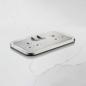 UK Socket (20A) Gold, Black & Silver With Gloss Insert