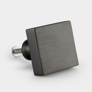Brass Door Knob - Gunmetal Grey - Square