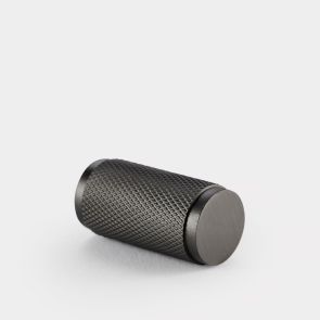 Brass Cylinder Pull - Gunmetal Grey - Knurled