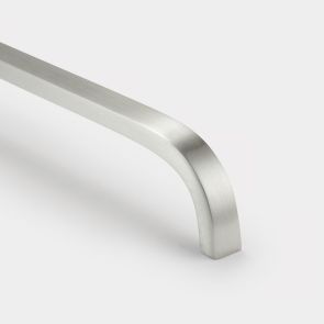 Brass Bar Handle - Silver - Hole Centre 128mm - Curve