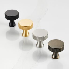 Brass Door Knobs  - Round Knurled 