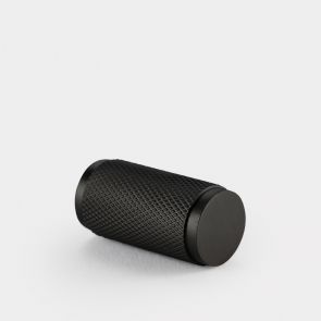 Brass Cylinder Pull - Black - Knurled