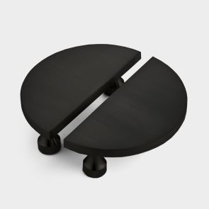 Small Brass Half Moon Handles - Black