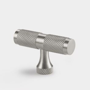 Brass T Bar - Silver - Knurled