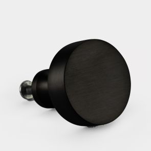 Brass Door Knob - Black - Round