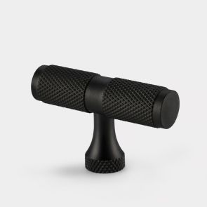 Brass T Bar - Black - Knurled