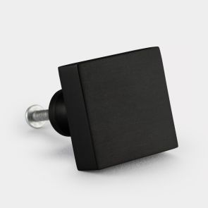 Brass Door Knob - Black - Square