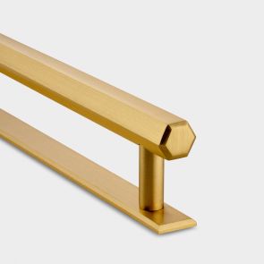 Bar Handles With Backplate -  Slim Hexagonal