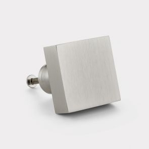 Brass Door Knob - Silver - Square
