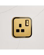 1G UK Plug Socket (13A) in Gold & Black Gloss
