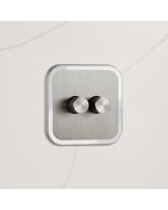 2G Dimmer Light Switch (150W) in Silver & White Gloss