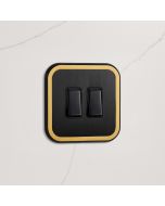 2G Rocker Light Switch (20A) in Black & Gold