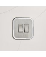 2G Rocker Light Switch (20A) in Silver & White Gloss