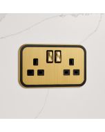 2G UK Plug Socket (13A) in Gold & Black