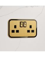2G UK Plug Socket (13A) in Gold & Black Gloss