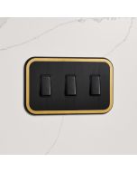 3G Rocker Light Switch (20A) in Black & Gold