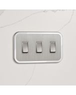 3G Rocker Light Switch (20A) in Silver & White Gloss