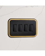 4G Rocker Light Switch (20A) in Black & Gold
