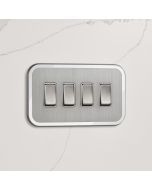 4G Rocker Light Switch (20A) in Silver & White Gloss