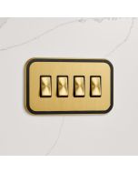 4G Rocker Light Switch (20A) in Gold & Black