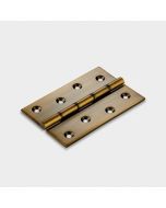 Brass Butt Hinge in Antique Gold - Double Bronze Washered - 100mm x 67mm