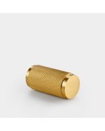 Brass Knurled Cylinder Pulls in Gold