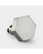 Brass Hexagonal Door Knobs in Silver