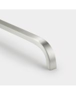 Brass Bar Handle - Silver - Hole Centre 128mm - Curve